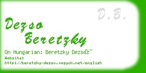 dezso beretzky business card